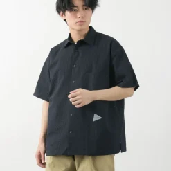 AND WANDER / Dry Soft Seersucker Short Sleeve Shirt