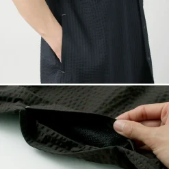 AND WANDER / Dry Soft Seersucker Short Sleeve Shirt