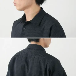 AND WANDER / Dry Soft Seersucker Short Sleeve Shirt