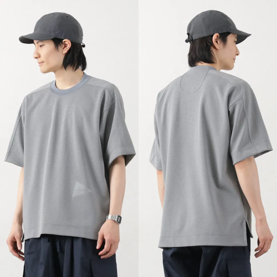 AND WANDER / UV-cut dry short sleeve t-shirt