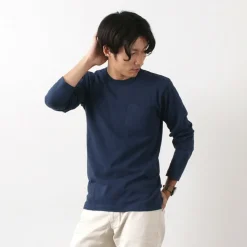 BARNS / BR-1106 Jersey Crew Neck L/S Pocket T-Shirt