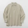 BARNS / Cotton linen skipper button works concho shirt