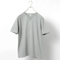 BARNS / Cozun knitted vintage gusset short sleeve crew neck T-shirt