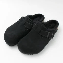 BIRKENSTOCK / Boston Shearling Suede Leather Fur Sandals