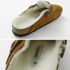 BIRKENSTOCK / Boston Shearling Suede Leather Fur Sandals