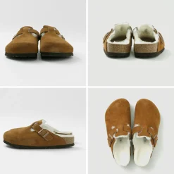 BIRKENSTOCK / Boston Shearling Suede Leather Fur Sandals