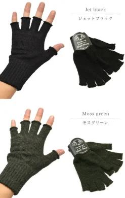 BLACK SHEEP / Fingerless knit gloves