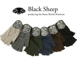 BLACK SHEEP / Fingerless knit gloves