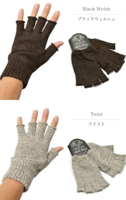 BLACK SHEEP / Fingerless knit gloves