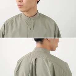 BURLAP OUTFITTER / 7/10 Sleeve Band Collar Shirt