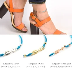 CHALISA T.. / Arrow Silver Notched Cord Anklet