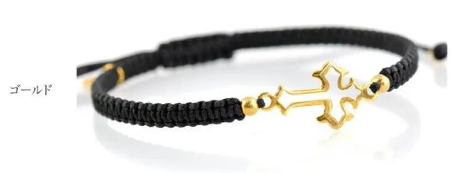 CHALISA T.. / Silver Cross Knotting Cord Anklet