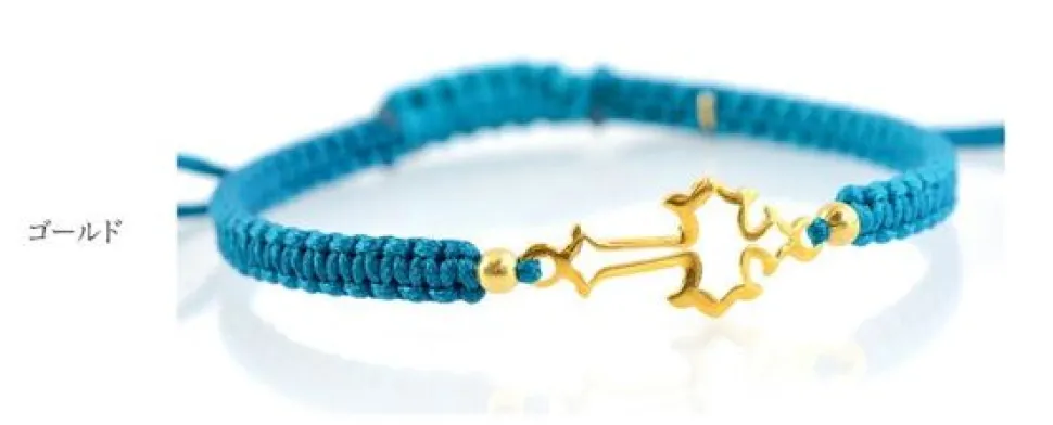 CHALISA T.. / Silver Cross Knotting Cord Anklet