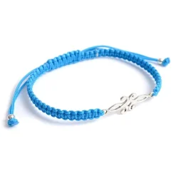 CHALISA T.. / Symmetrical Flower Pattern Notched Cord Anklet