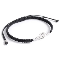 CHALISA T.. / Symmetrical Flower Pattern Notched Cord Anklet