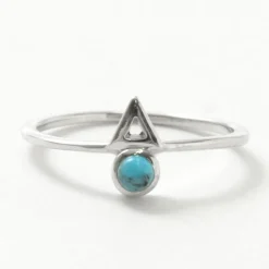 CHALISA T.. / Turquoise Circle Triangle Extra Fine Ring