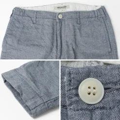 FOB FACTORY / F0513 Cotton Linen Double Wave Chambray Pants