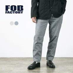 FOB FACTORY / F0513 Cotton Linen Double Wave Chambray Pants