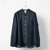 FOB FACTORY / F3470 denim band collar shirt