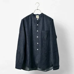 FOB FACTORY / F3470 denim band collar shirt