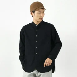 FOB FACTORY / F3470 denim band collar shirt