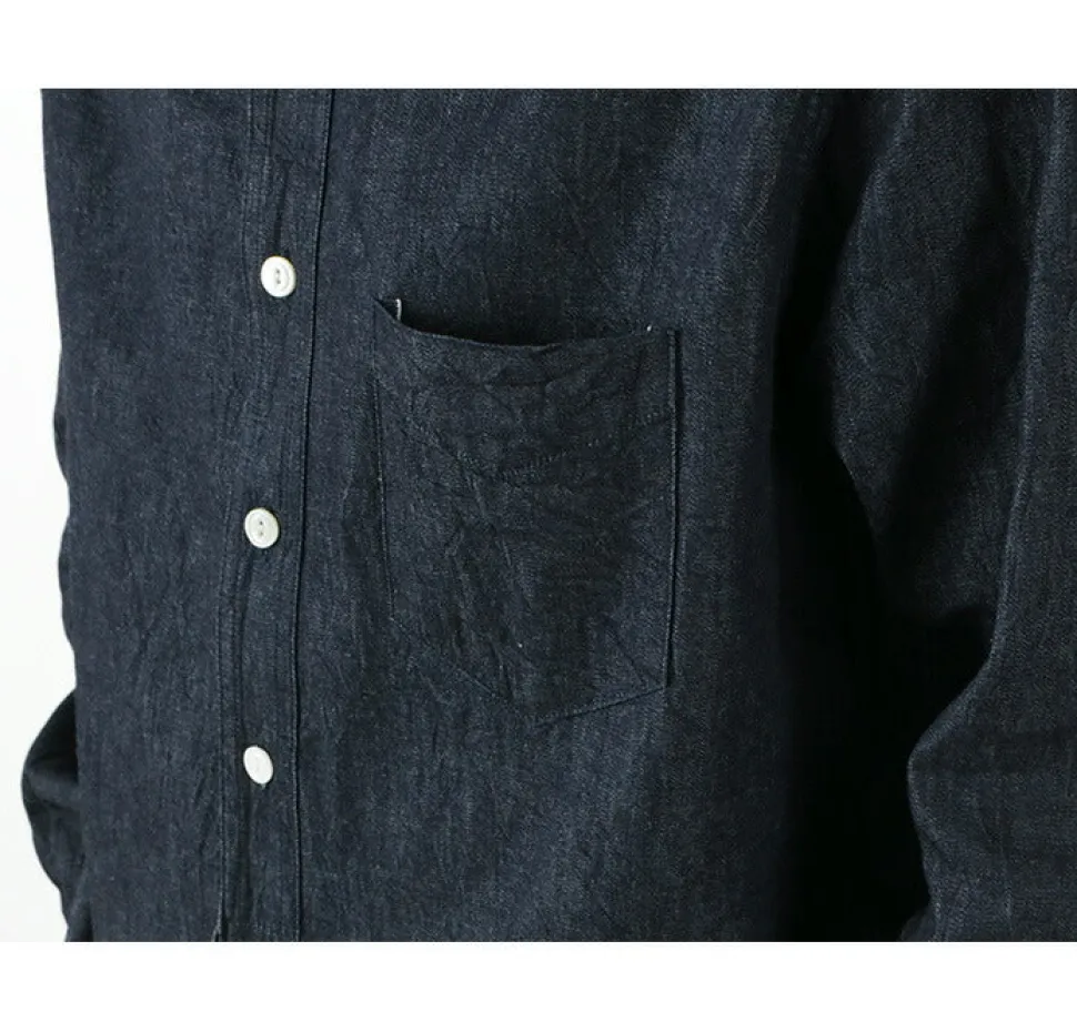 FOB FACTORY / F3470 denim band collar shirt
