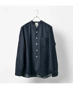 FOB FACTORY / F3470 denim band collar shirt
