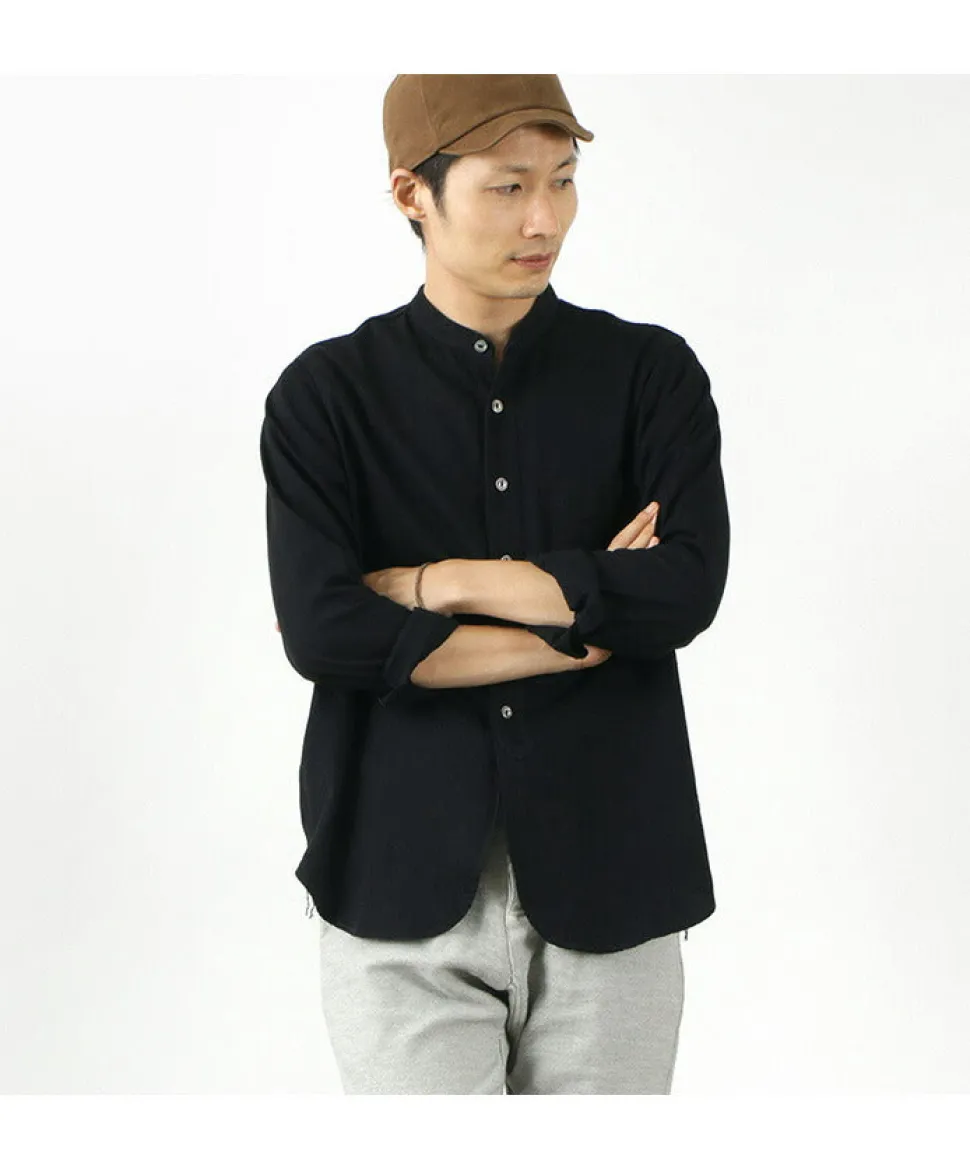 FOB FACTORY / F3470 denim band collar shirt