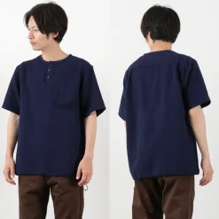 FOB FACTORY / F3493 Indigo waffle T-shirt