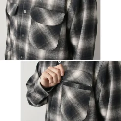 FOB FACTORY / F3505 Nel open collar shirt