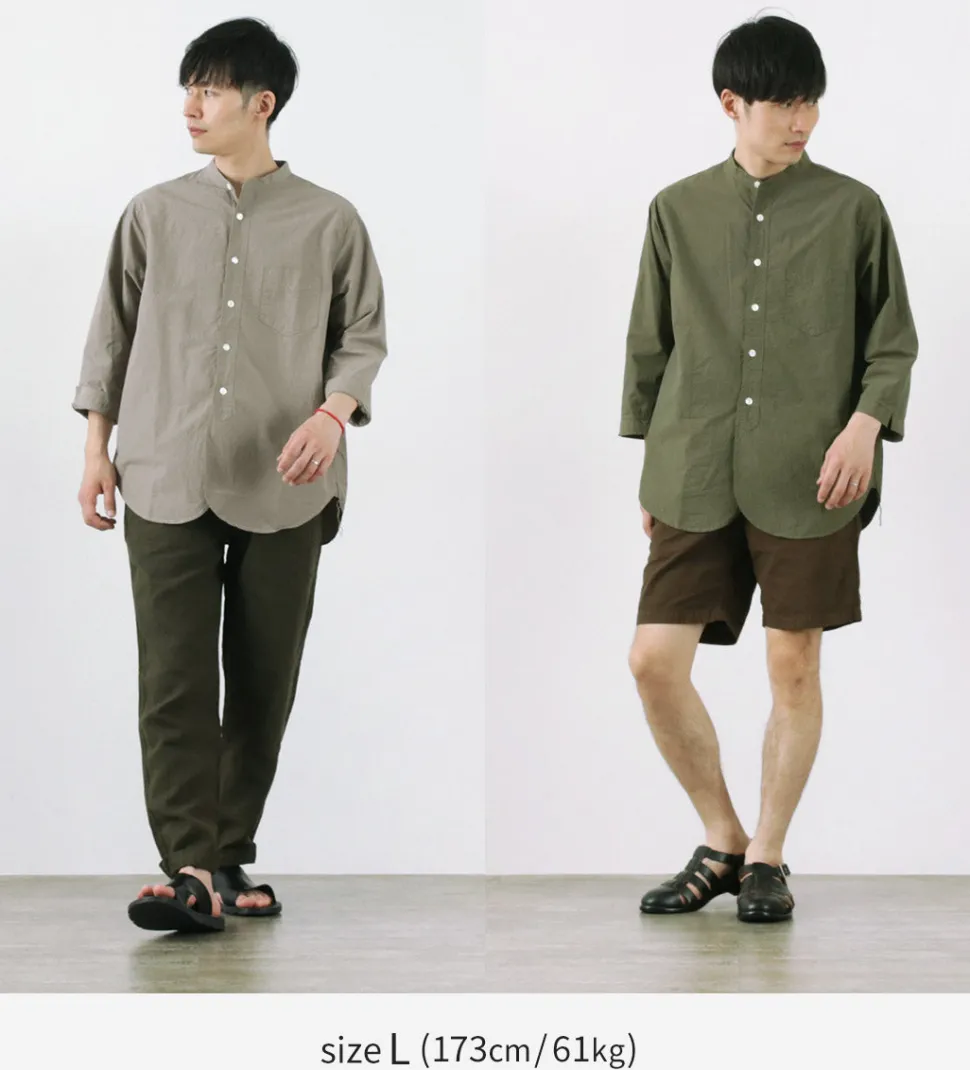 FOB FACTORY / FRC006 military dump band collar shirt