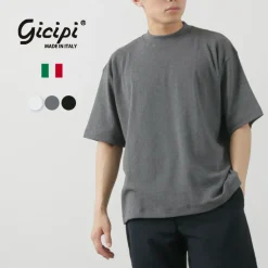 GICIPI / VONGOLA Mock Neck Relaxed Fit Milled T-Shirt