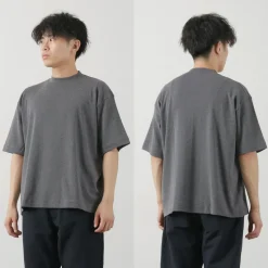 GICIPI / VONGOLA Mock Neck Relaxed Fit Milled T-Shirt