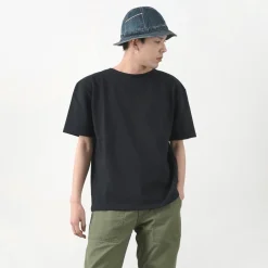 GLACON / Solid colour Boat neck Big shirt