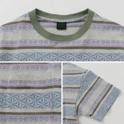 GOHEMP / Wide Slit T-Shirt Hemp Leaf Jacquard