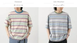 GOHEMP / Wide Slit T-Shirt Hemp Leaf Jacquard