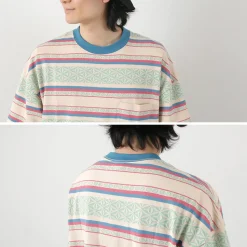 GOHEMP / Wide Slit T-Shirt Hemp Leaf Jacquard