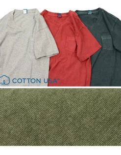 GOOD ON / GOST1408 Short sleeve V-neck pocket T-shirt