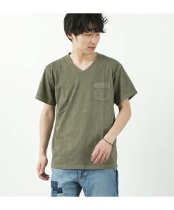 GOOD ON / GOST1408 Short sleeve V-neck pocket T-shirt