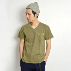 GOOD ON / GOST1408 Short sleeve V-neck pocket T-shirt