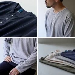 GOOD ON / Long Sleeve Henley Neck T-Shirt