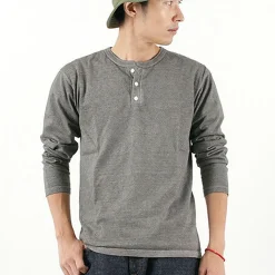 GOOD ON / Long Sleeve Henley Neck T-Shirt