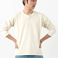 GOOD ON / Long Sleeve Henley Neck T-Shirt