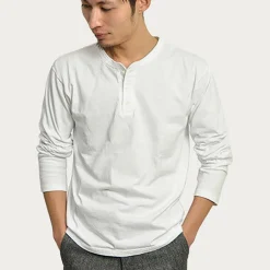 GOOD ON / Long Sleeve Henley Neck T-Shirt