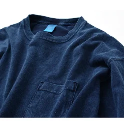 GOOD ON / Long Sleeve Pocket Crew Tee / Indigo Shave