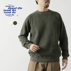 GOOD ON / Quilted Long Sleeve Raglan Crewneck Shirt Photoelectron