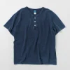 GOOD ON / Short Sleeve Henley T-Shirt / Indigo Shave