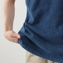 GOOD ON / Short Sleeve Henley T-Shirt / Indigo Shave