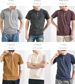 GOOD ON / Short sleeve henley neck T-shirt