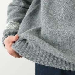 HARLEY OF SCOTLAND / Fair Isle Crew Neck Sweater